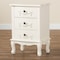 Baxton Studio Callen Classic and Traditional White Finished Wood 3Drawer Nightstand 212-11939-ZORO - alternate 5